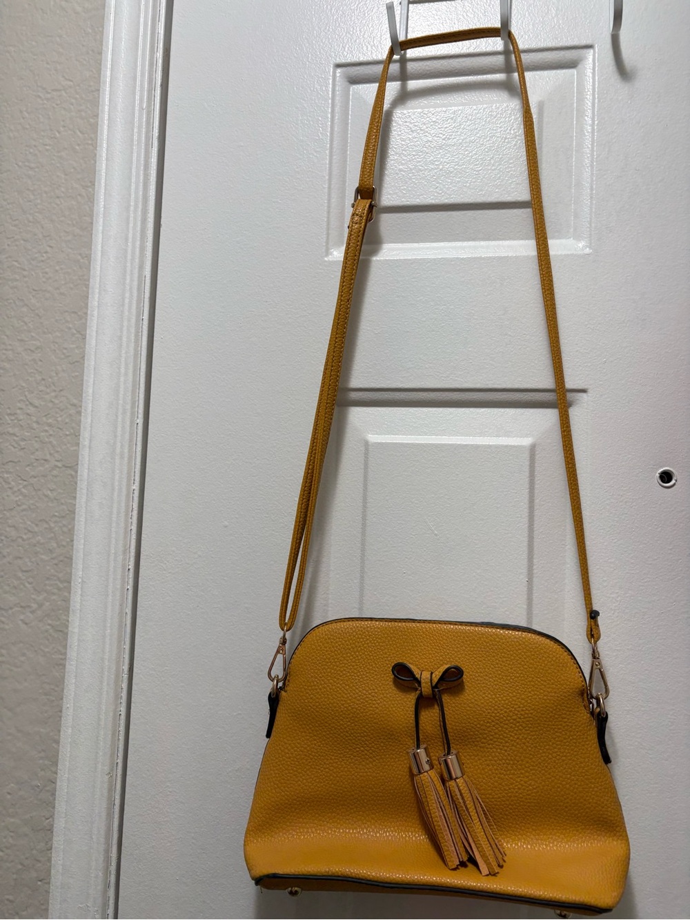 Mustard Yellow Tassel Crossbody Bag - Women
